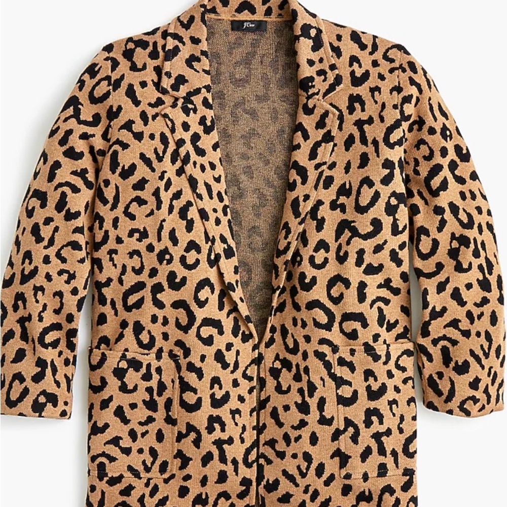 J Crew Leopard Print Blazer XL
